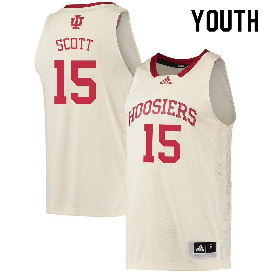 Youth #15 Sebastien Scott Indiana Hoosiers College Basketball Jerseys Sale-Cream